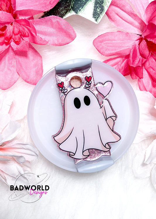 Retro Ghost Valentine Tumbler Tag