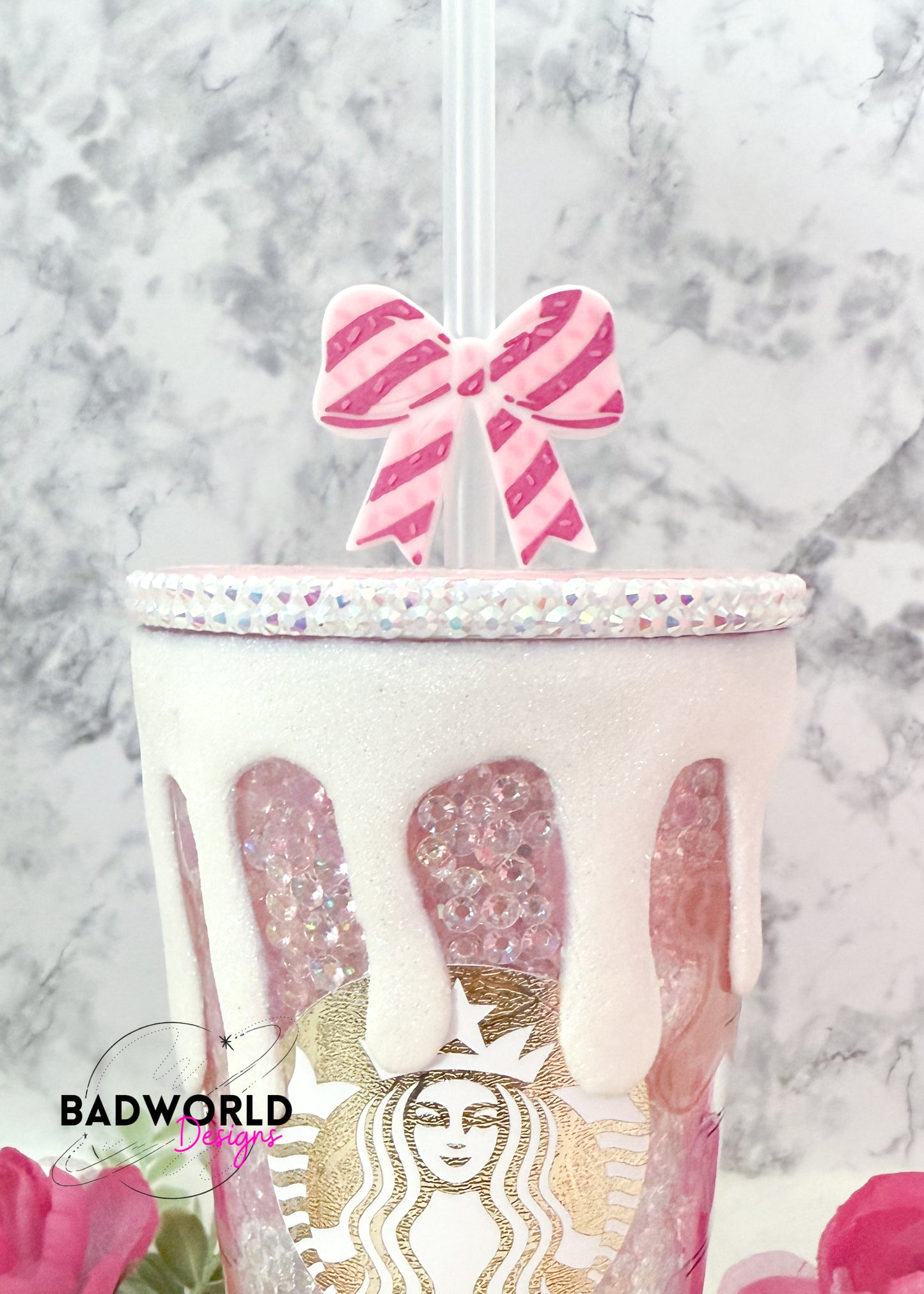 Christmas Cake Bow Straw Topper