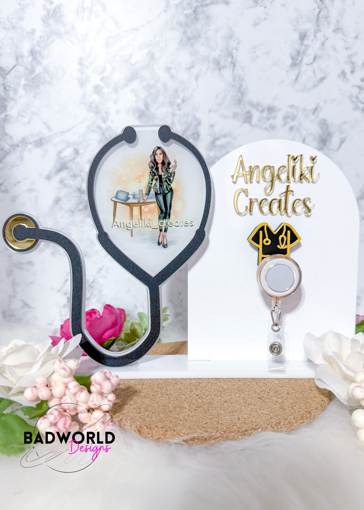 Custom Badge Reel Display Sign