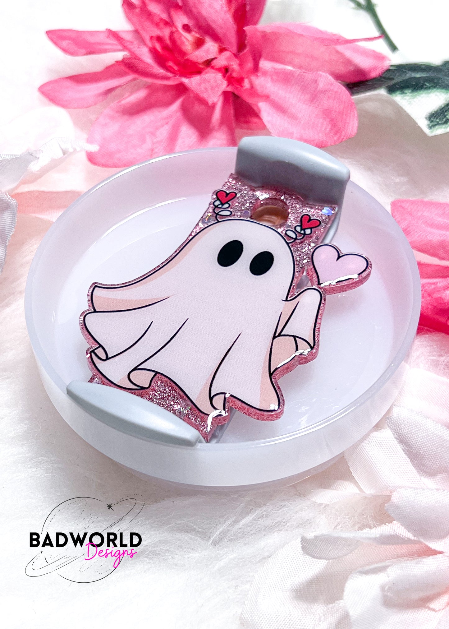 Retro Ghost Valentine Tumbler Tag