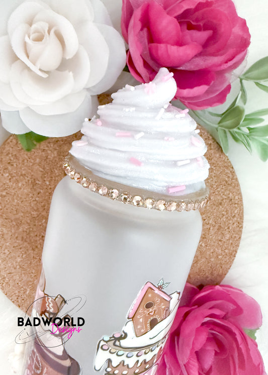 Gingerbread Whipped Glass Can Cup