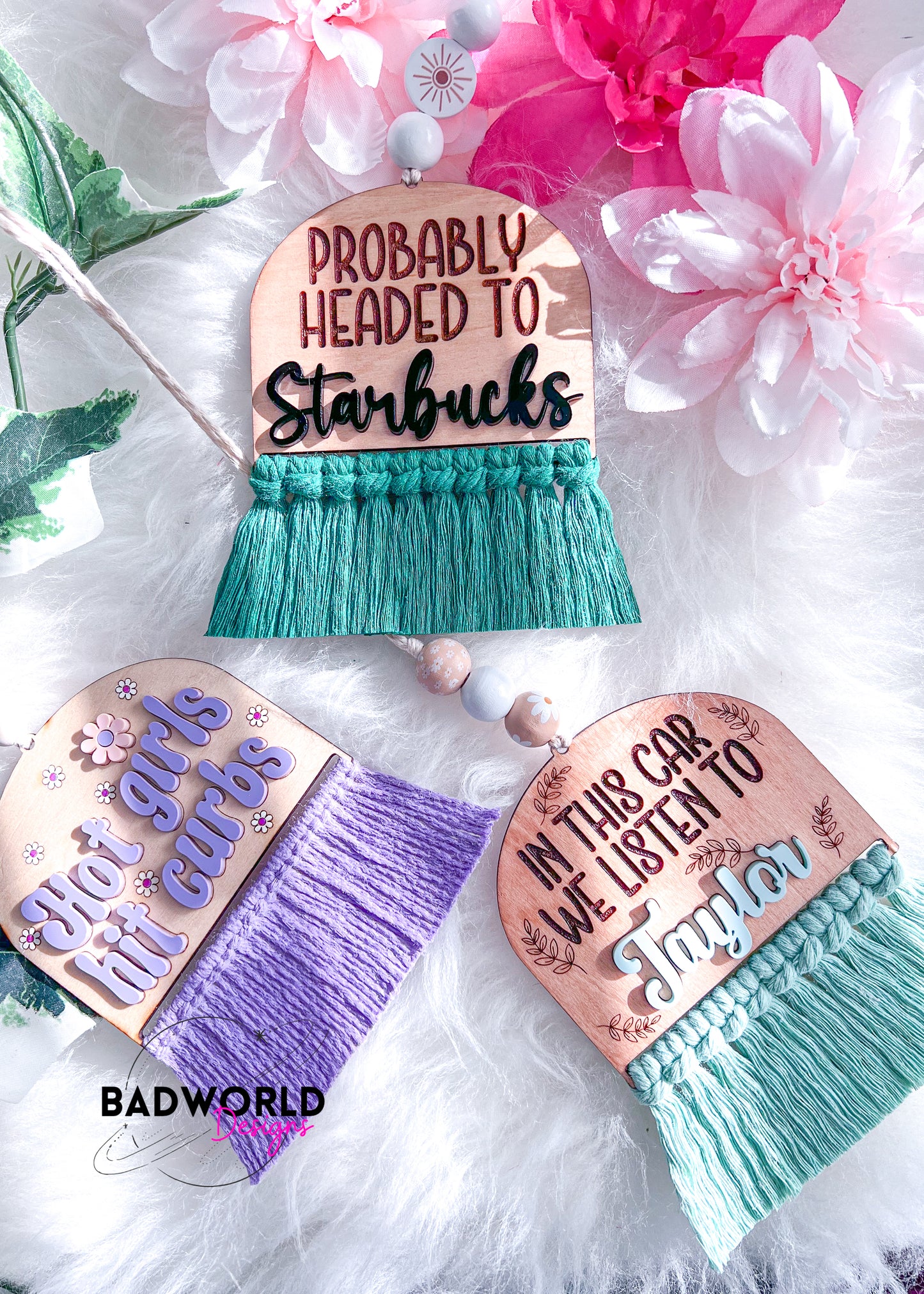 Cute Girl Macrame Car Charms