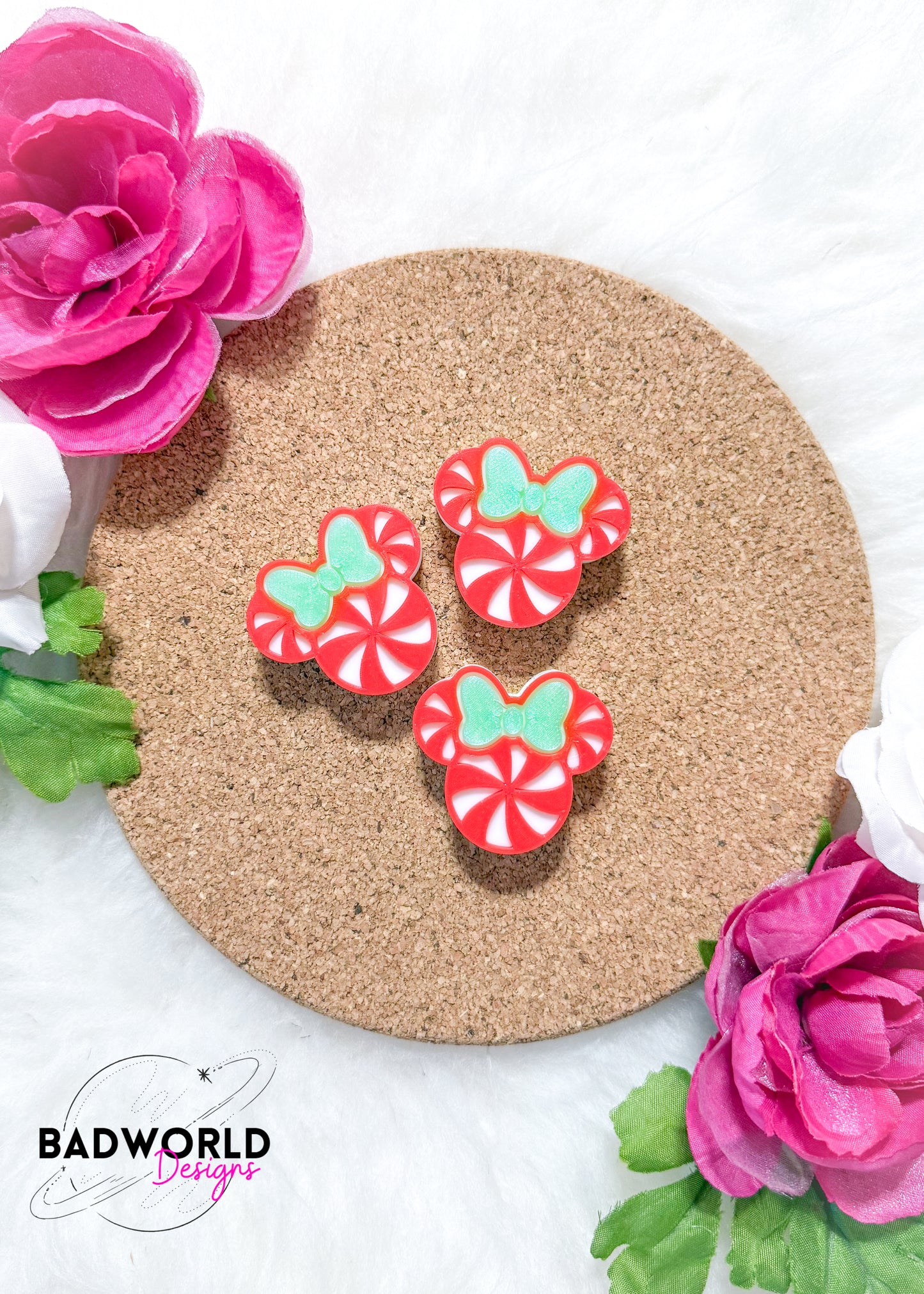 Peppermint Candy Mouse Straw Topper