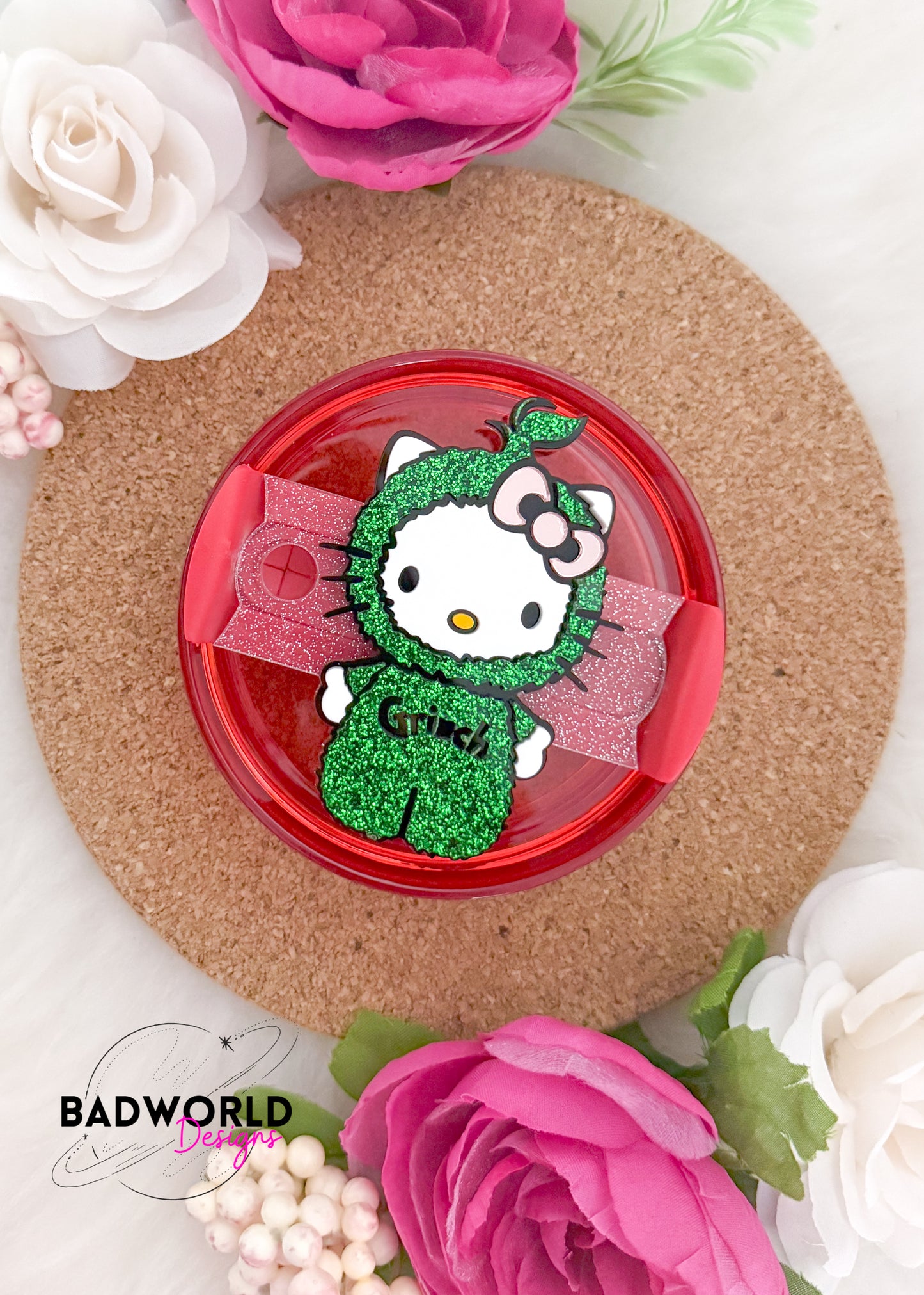 Kitty Grinch Tumbler Topper Digital File