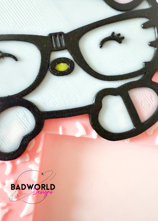 B-GRADE Geeky Kitty Sticky Note Holder