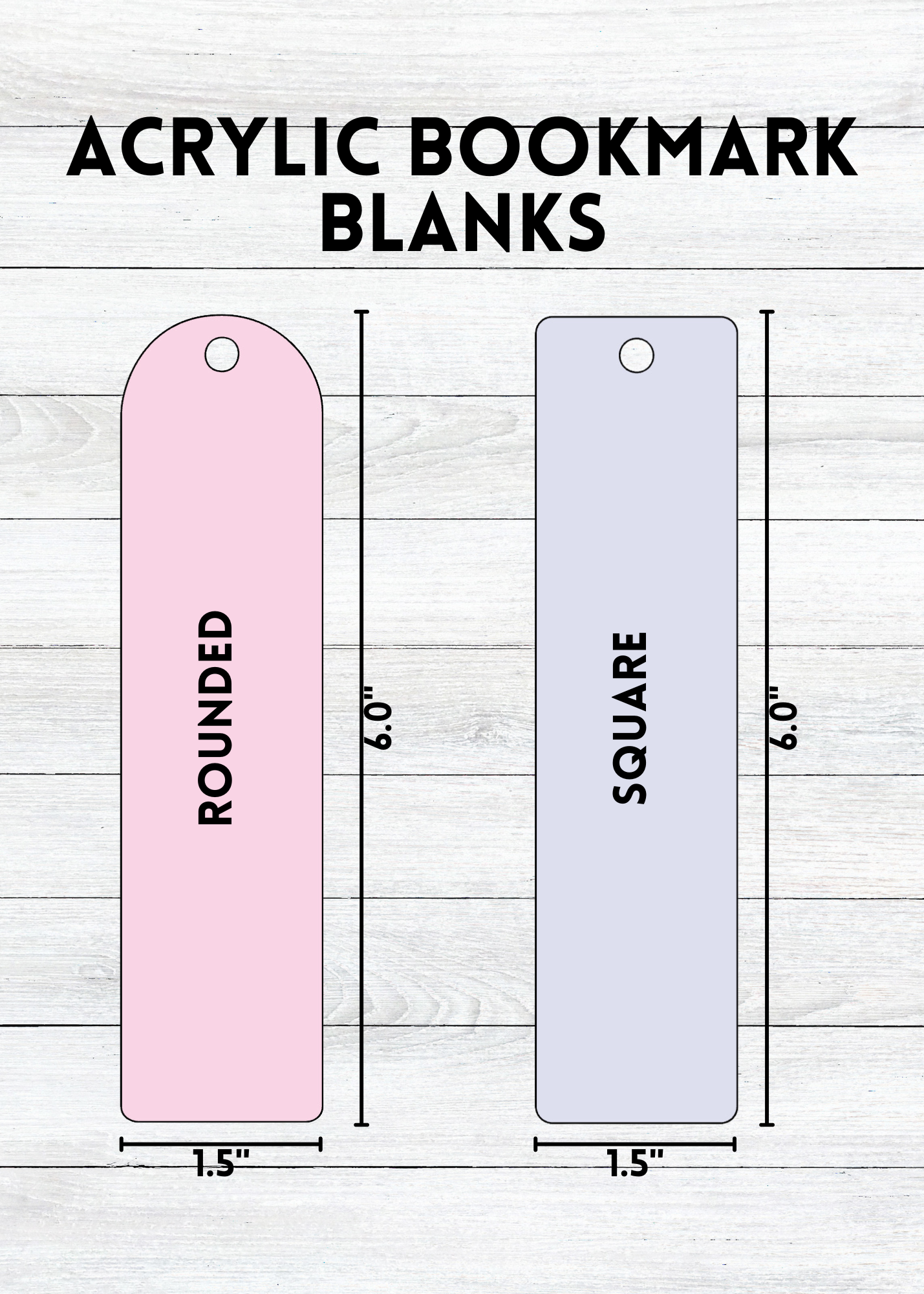 1/8” Sublimation Acrylic Bookmark Blanks