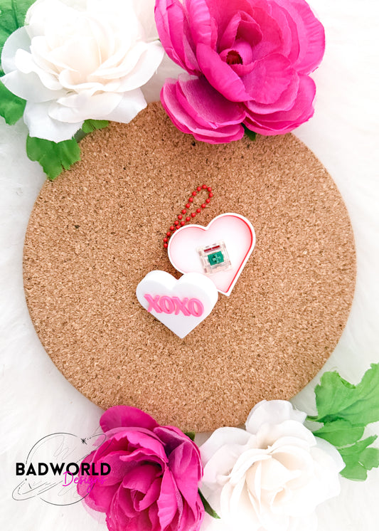 Candy Hearts Fidget Clicker Keychain