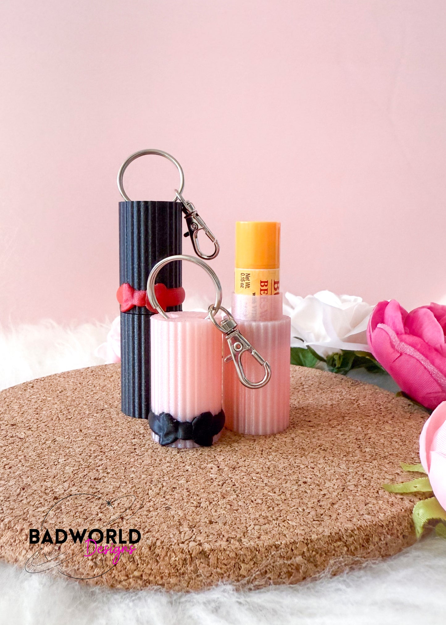Coquette Chapstick Holder Keychain