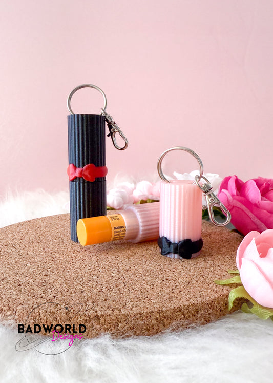 Coquette Chapstick Holder Keychain