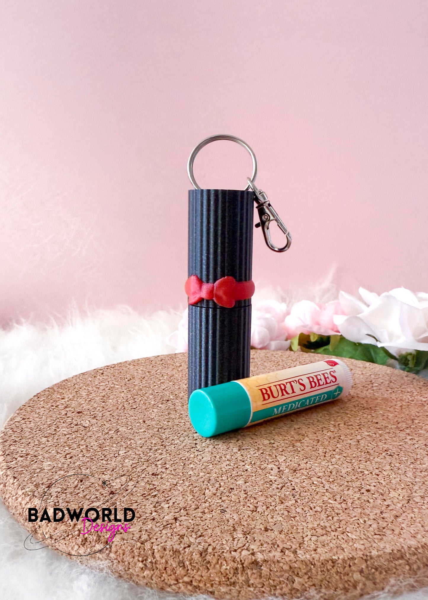 Coquette Chapstick Holder Keychain