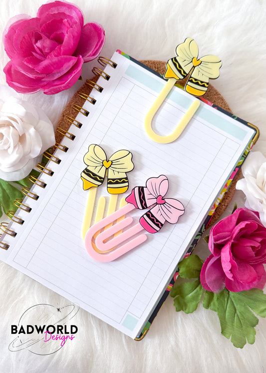 Crayon Bow Paper Clips