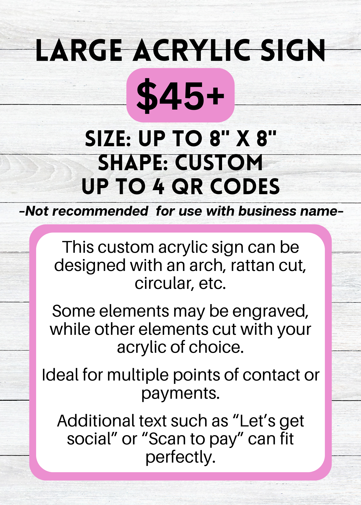 DEPOSIT ONLY - Custom Acrylic Sign