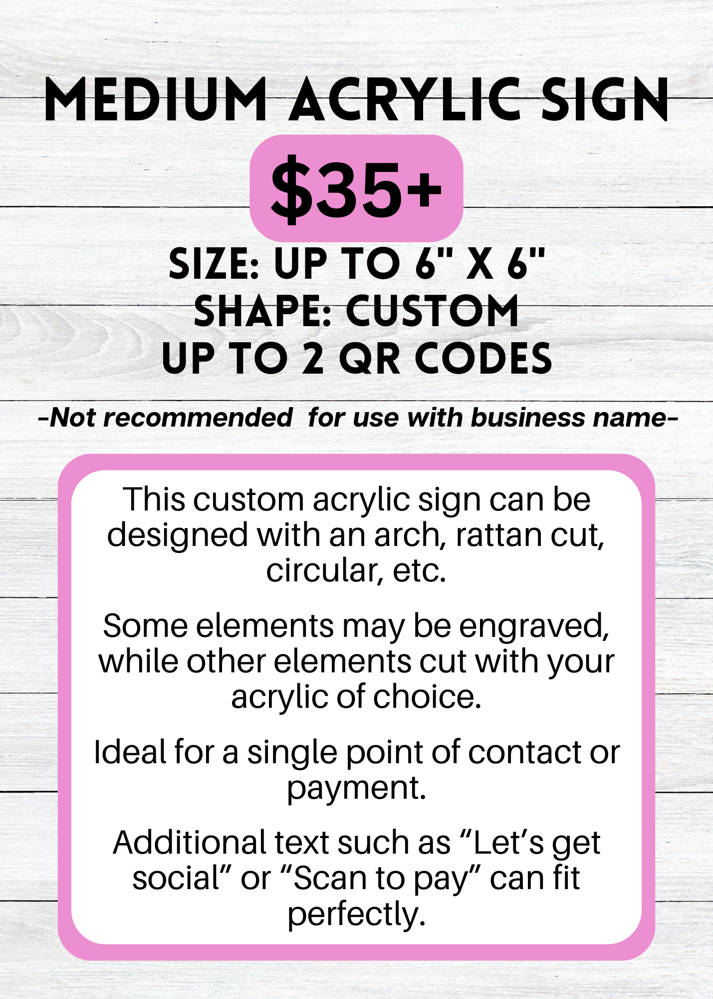 DEPOSIT ONLY - Custom Acrylic Sign
