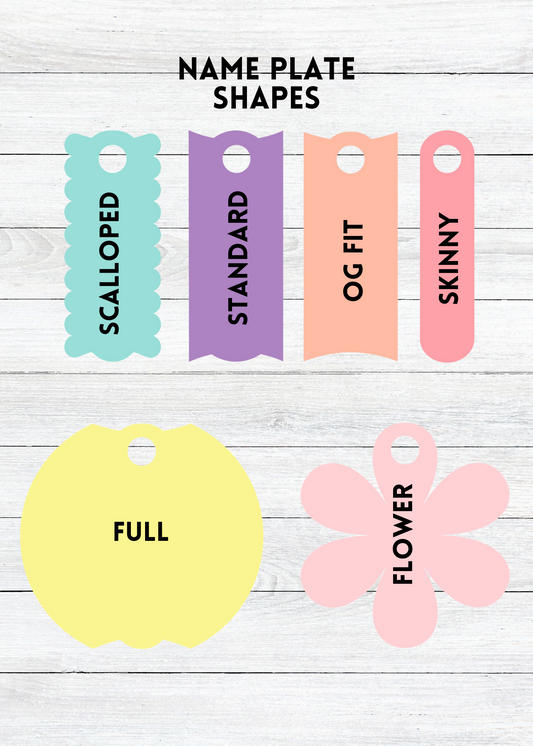 Custom Tumbler Name Plates
