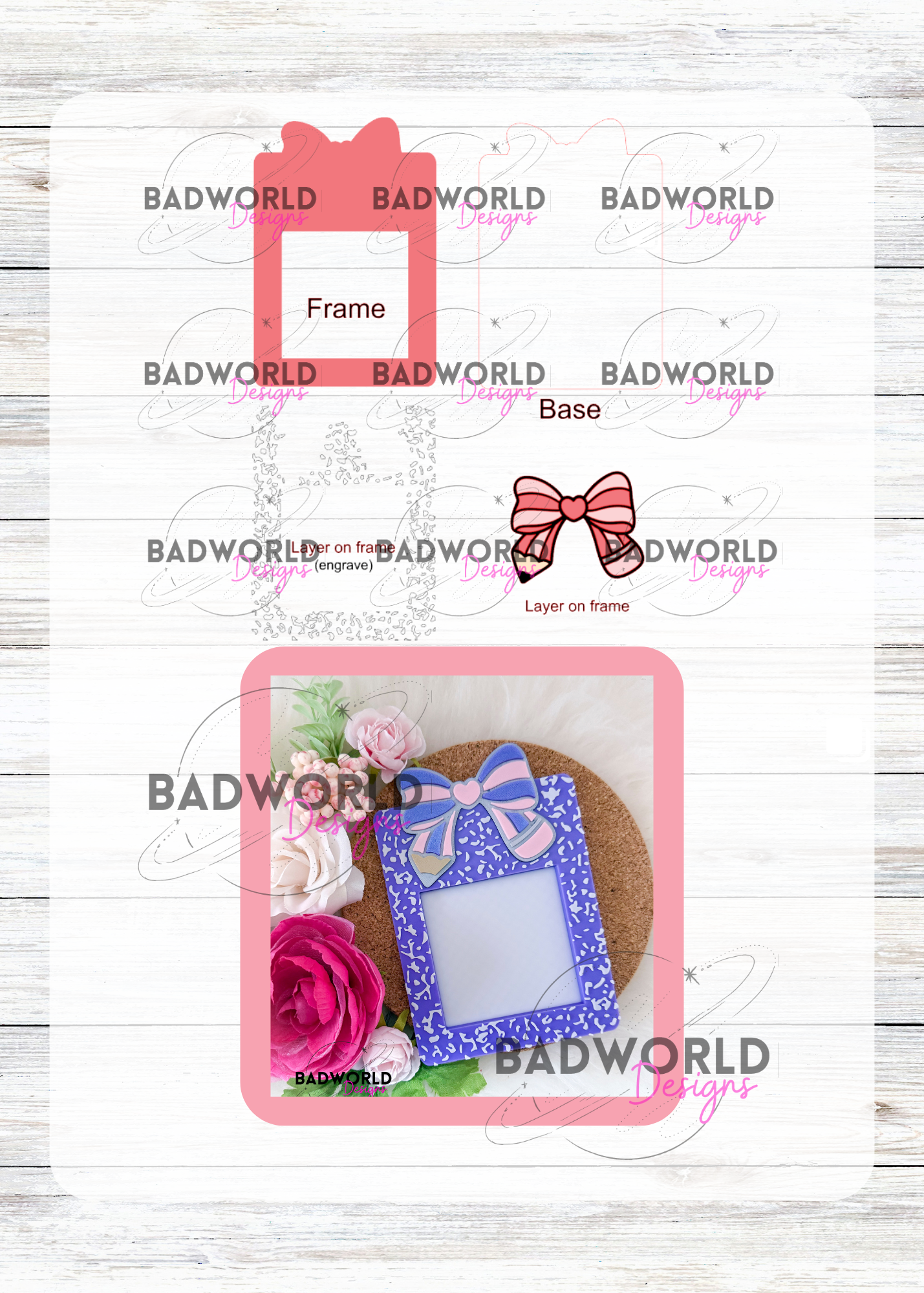 Pencil Bow Sticky Note Holder DIGITAL FILE