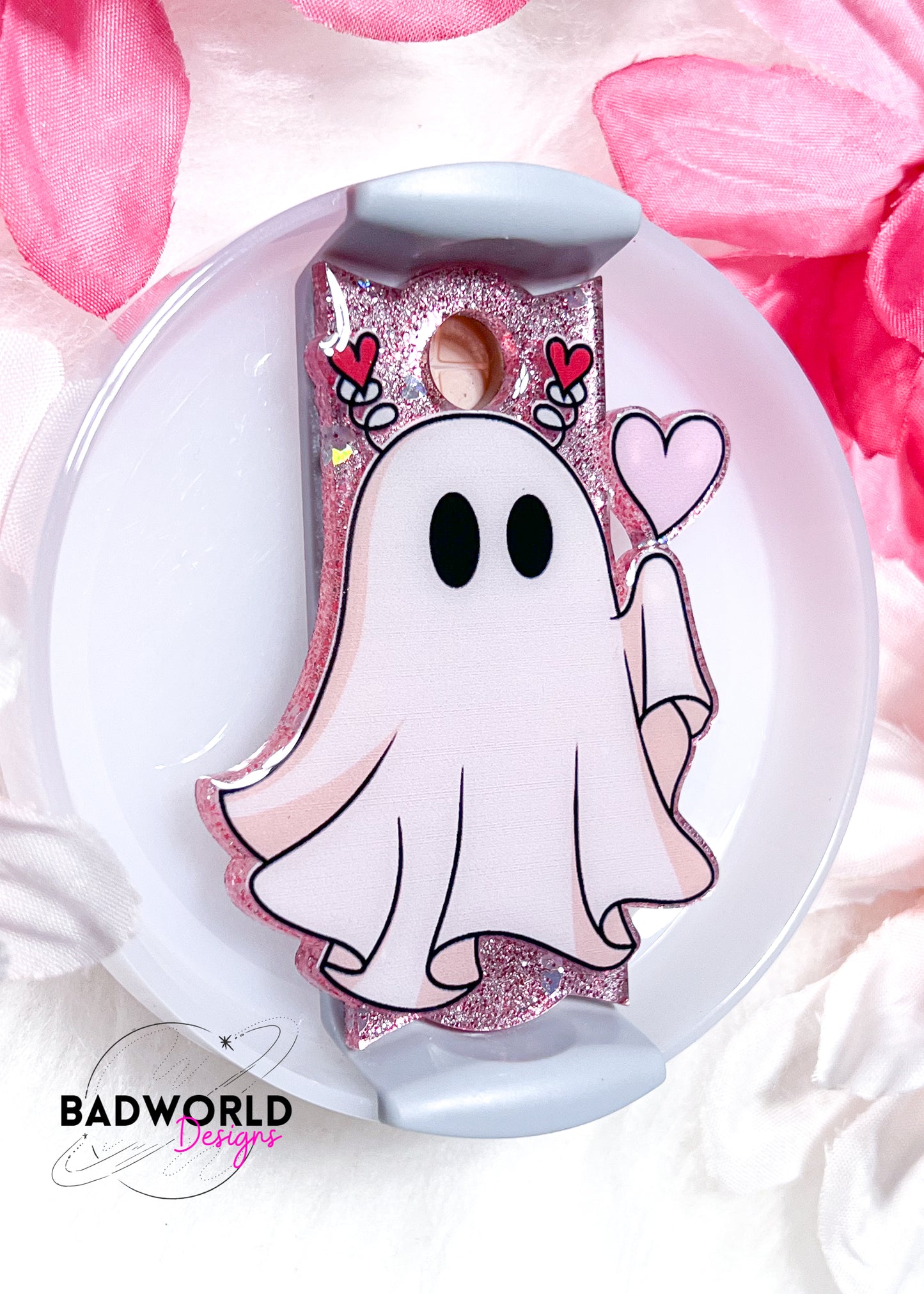 Retro Ghost Valentine Tumbler Tag