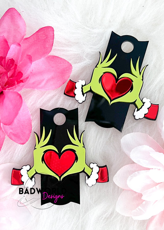 Grinchy Heart Tumbler Tag