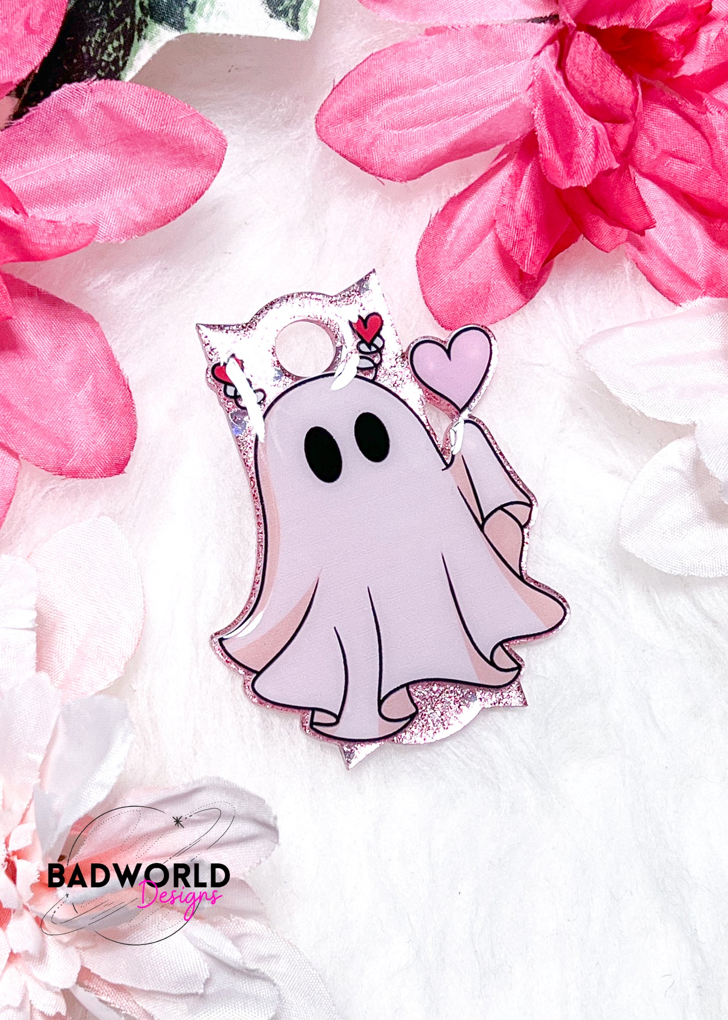 Retro Ghost Valentine Tumbler Tag