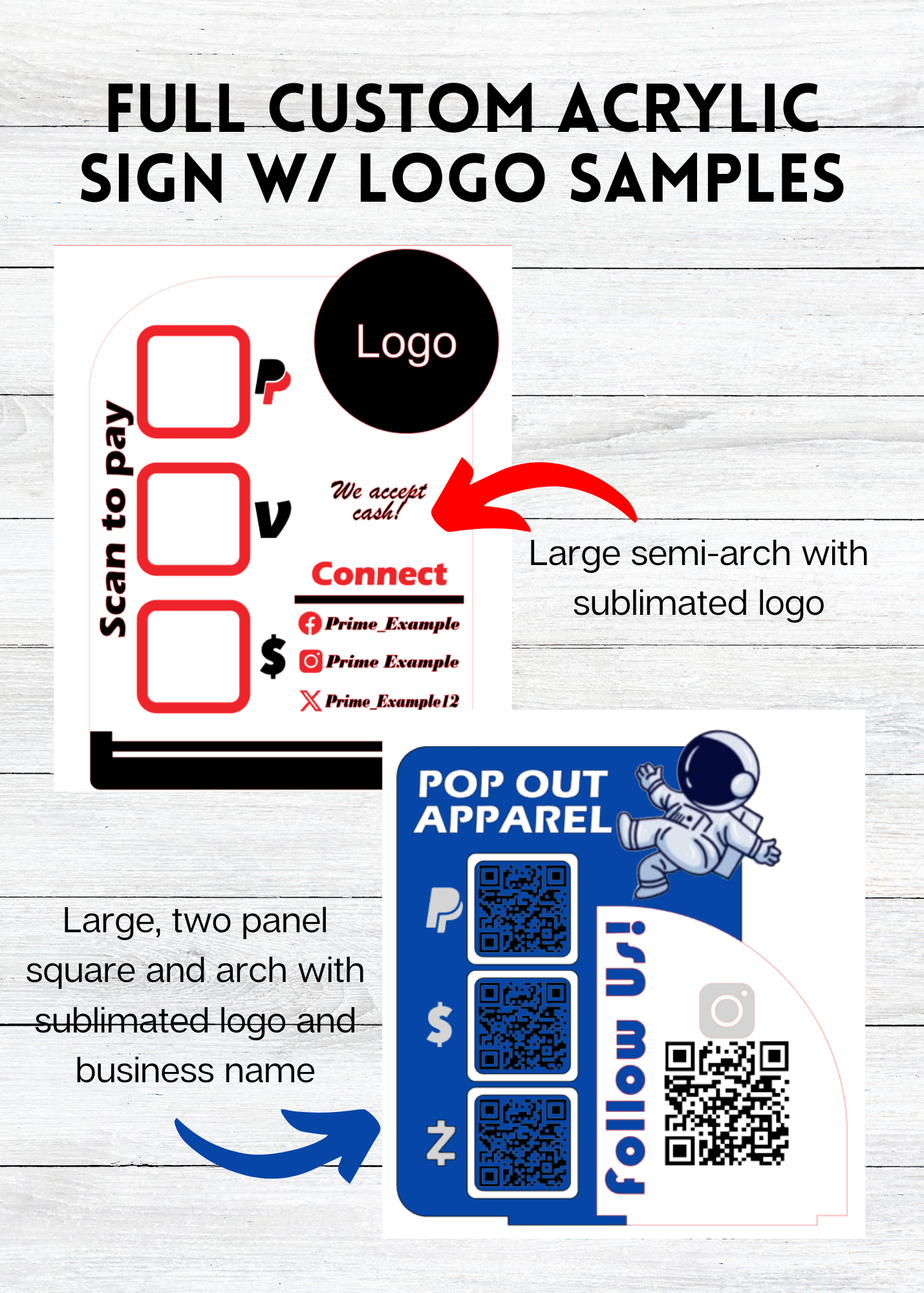 DEPOSIT ONLY - Custom Acrylic Sign