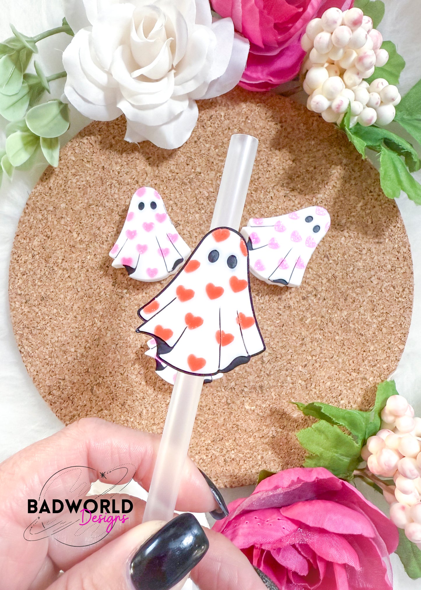 Ghosty Love Straw Topper
