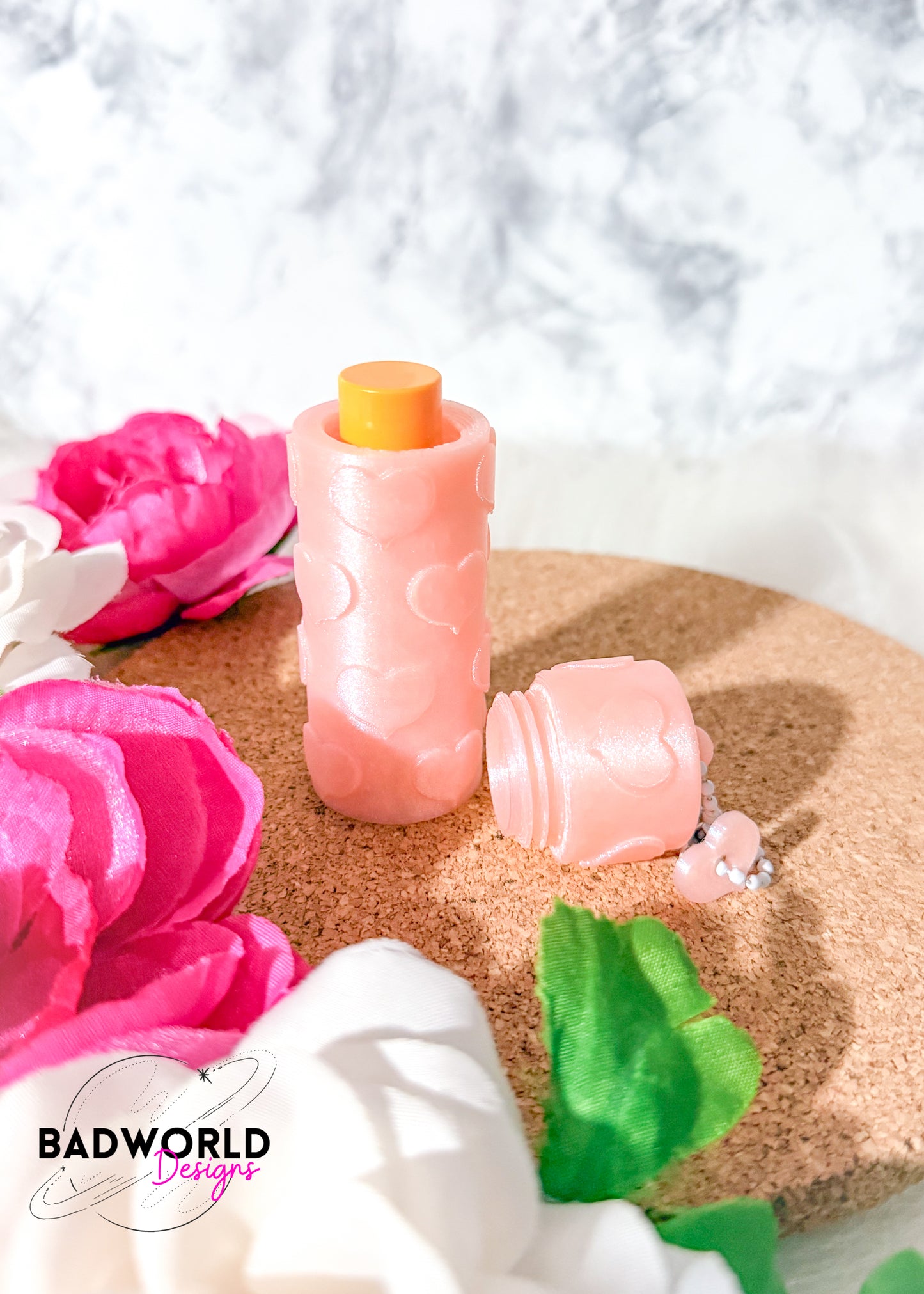 Hearts Chapstick Holder Keychain - DIGITAL FILE