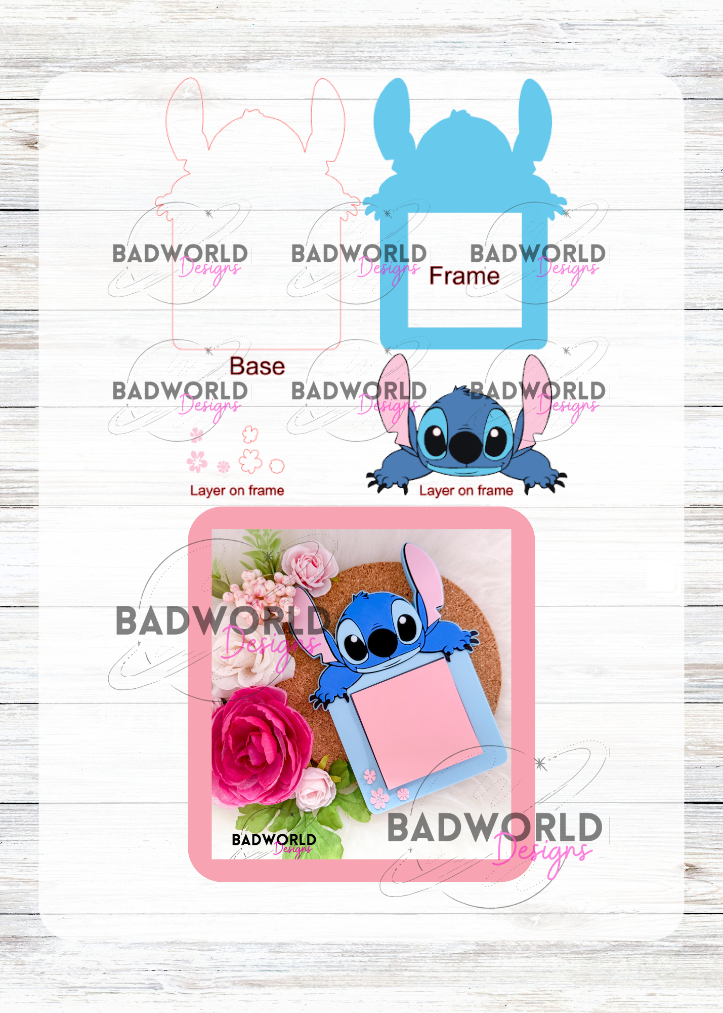 Blue Alien Sticky Note Holder DIGITAL FILE