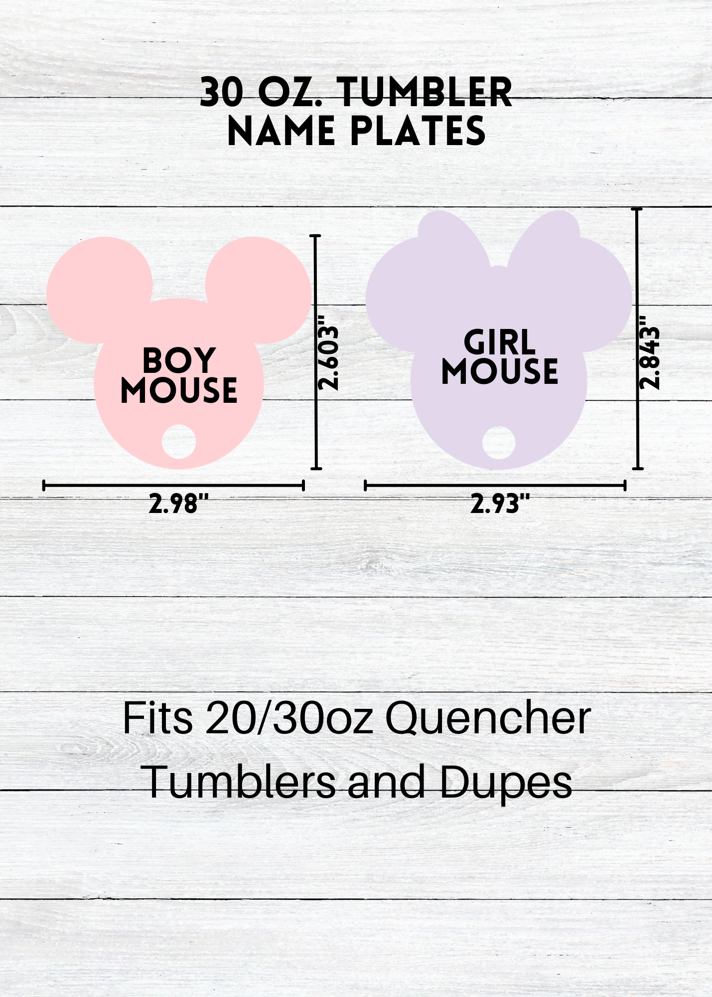 Sublimation Mouse Tumbler Tag Blanks