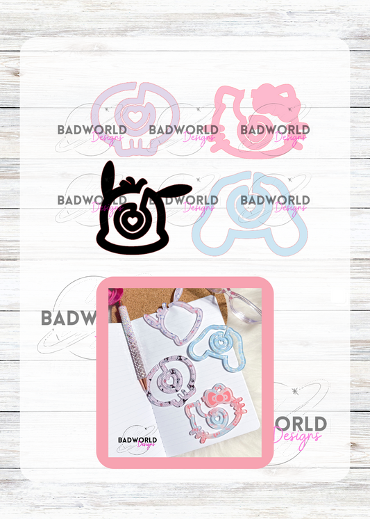 Kawaii Character Paper Clip Laser Cute Files Bundle