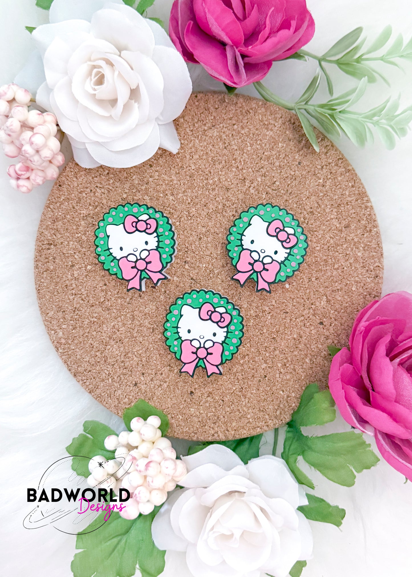 Kitty Wreath Straw Topper - DIGITAL FILE