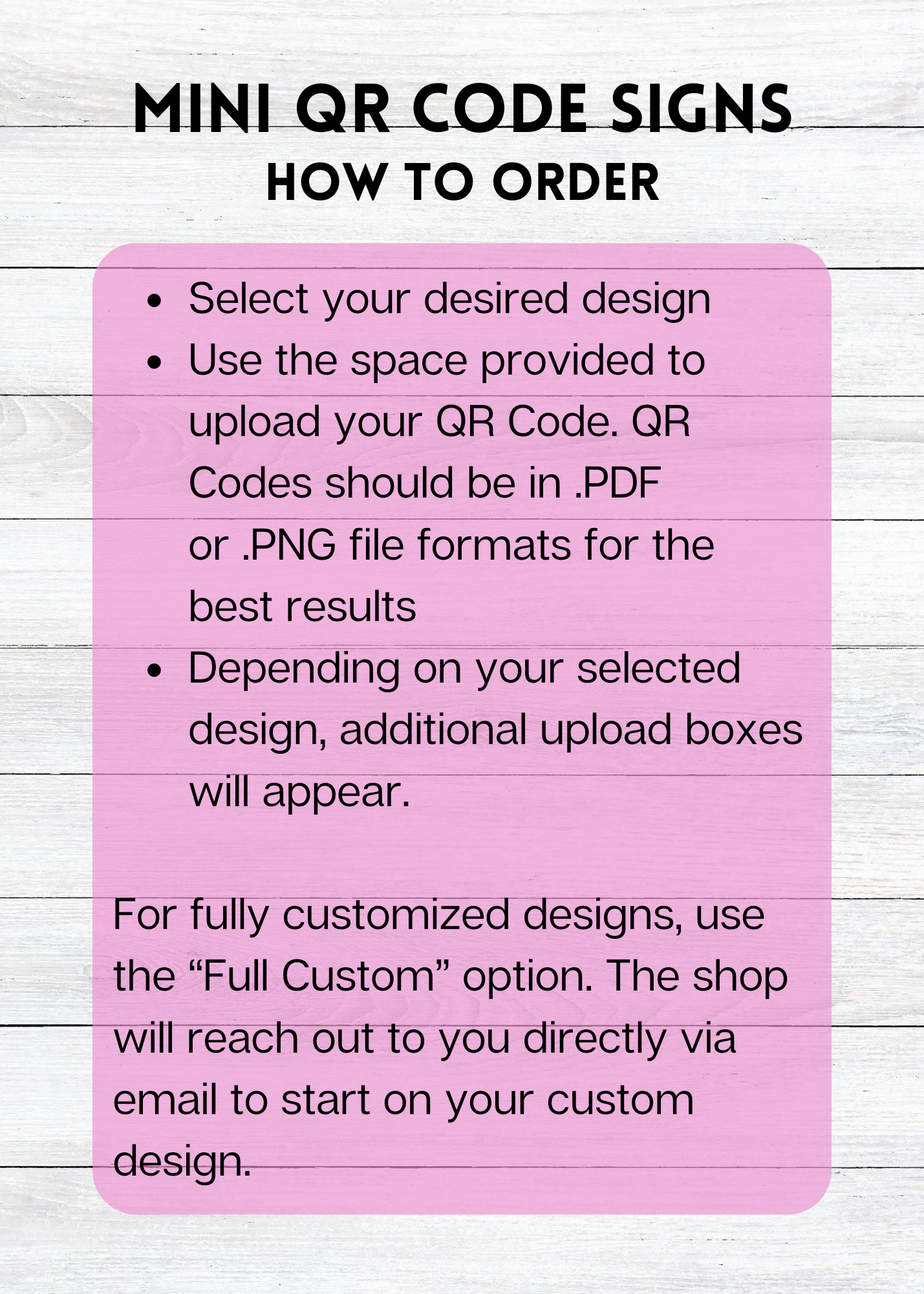 Mini Full Color QR Code Sign
