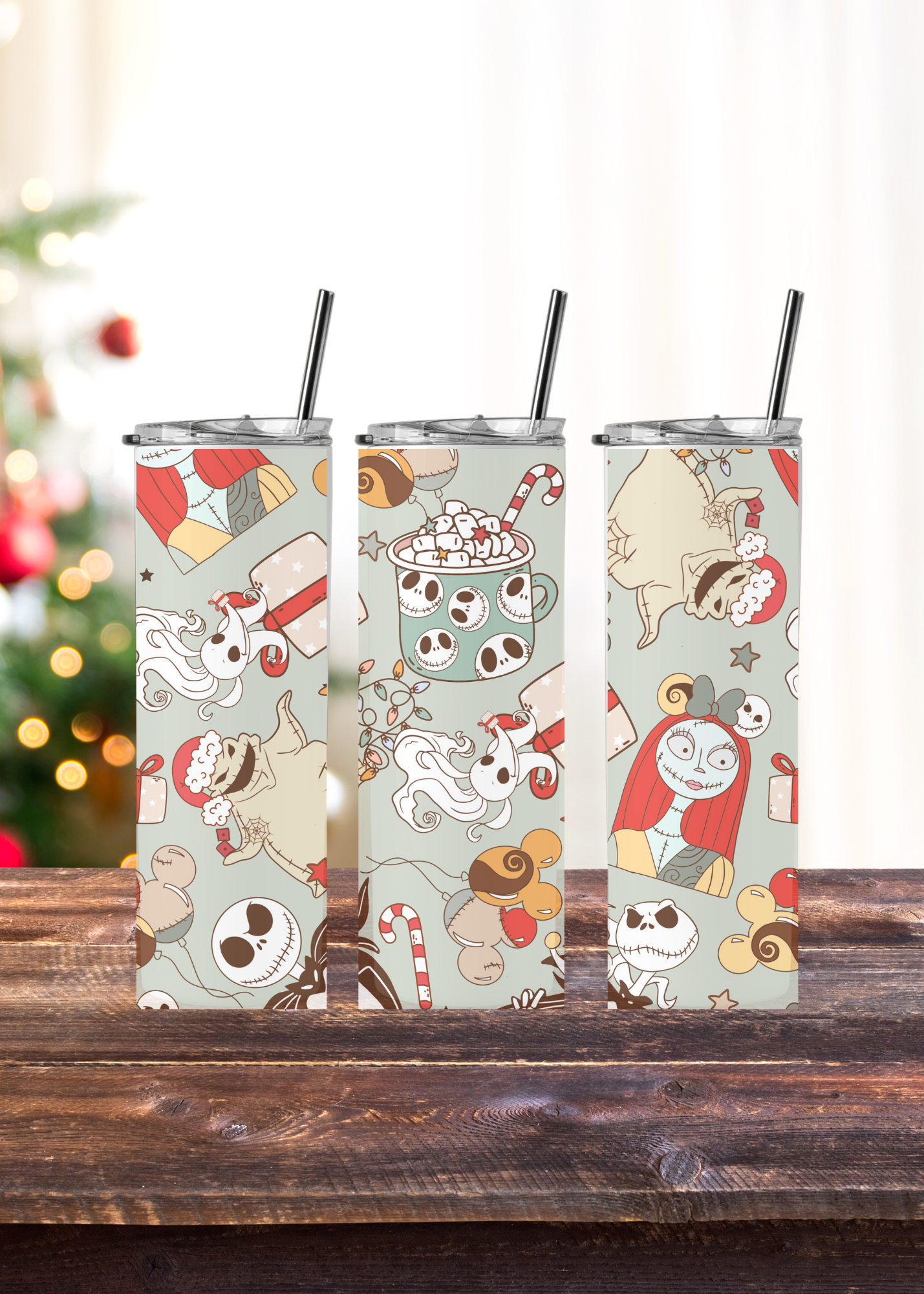 Retro Sandy Claus Skinny Tumbler