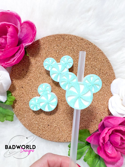 Peppermint Candy Mouse Straw Topper