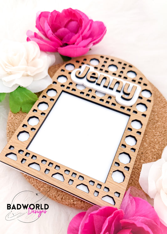 Customizable Rattan Sticky Note Holder