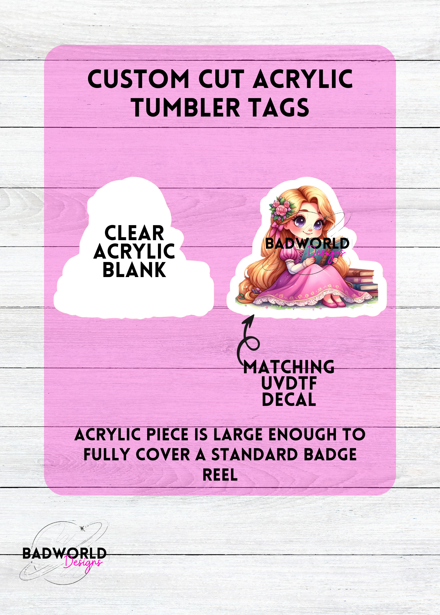 Reading Princess Badge Reel Blank Set
