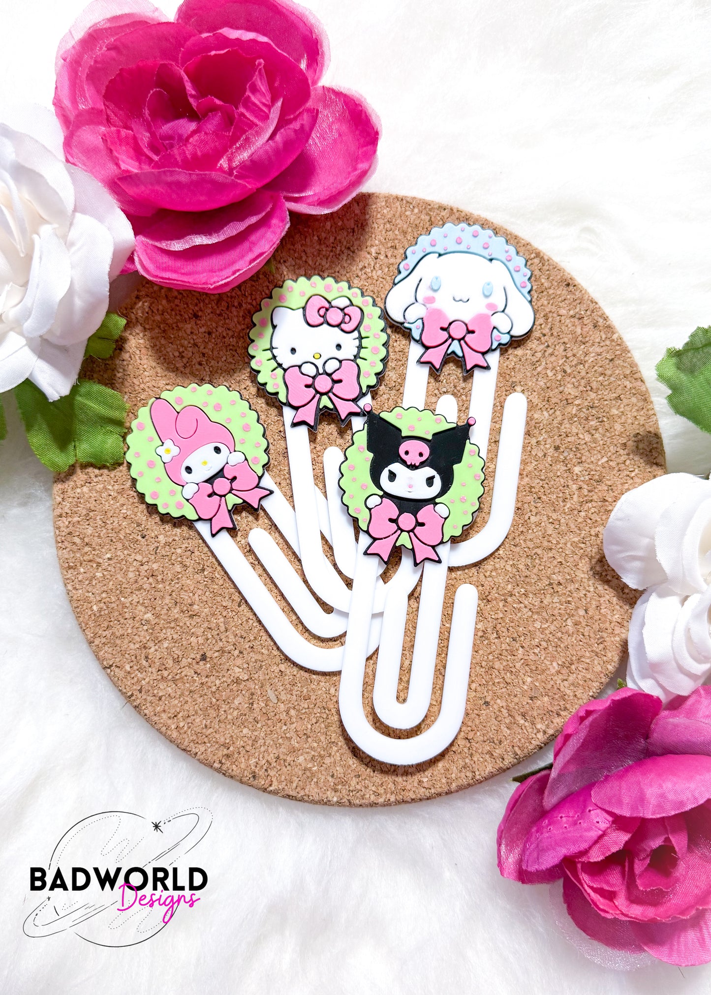 Kawaii Character Holiday Paper Clips