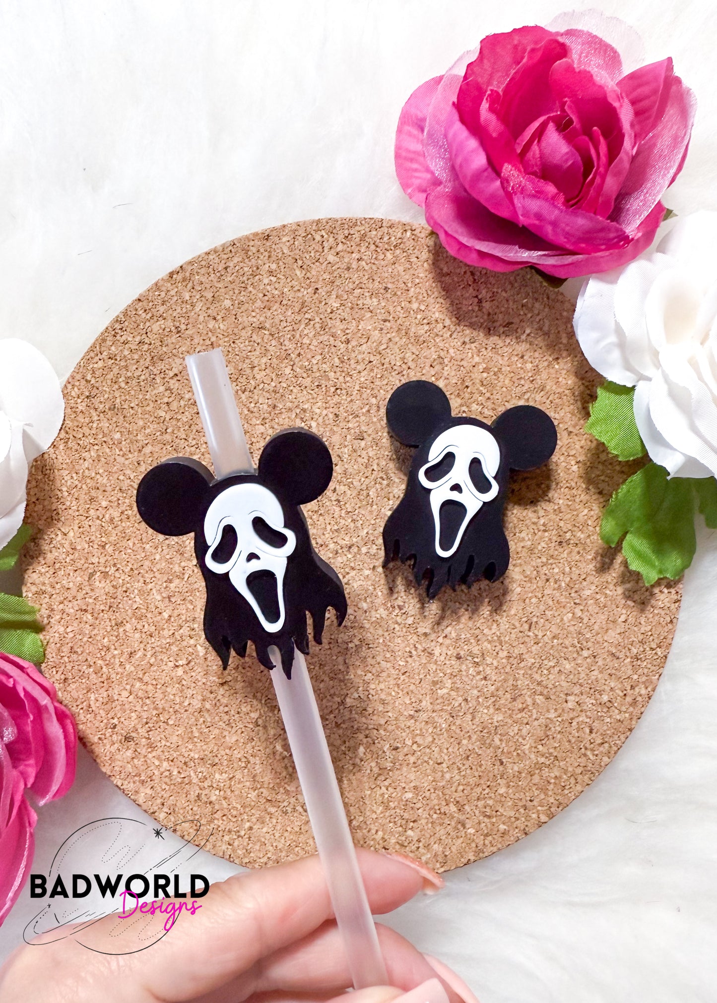 Mouse Ghost Face Straw Topper