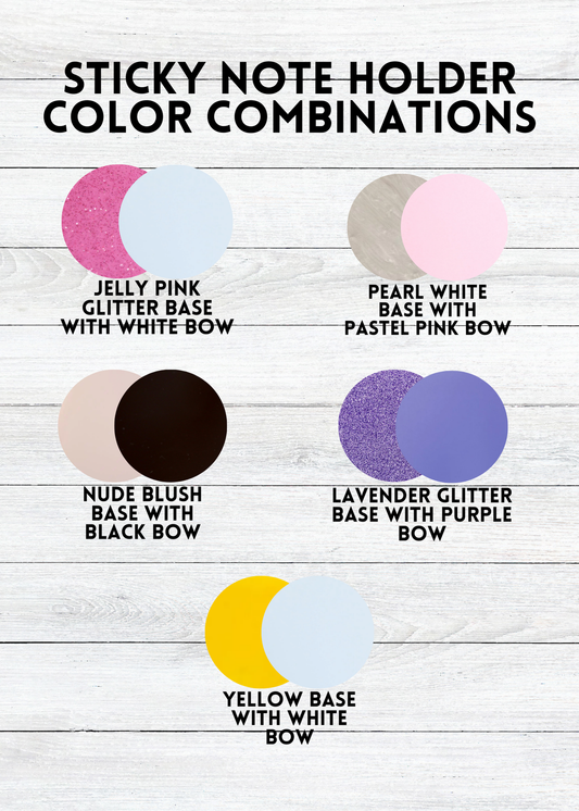 Coquette Bow Acrylic Sticky Note & Pen Holder