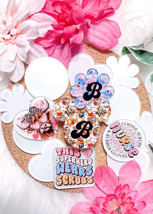 Badge Reel Phone Grip Sublimation Blanks