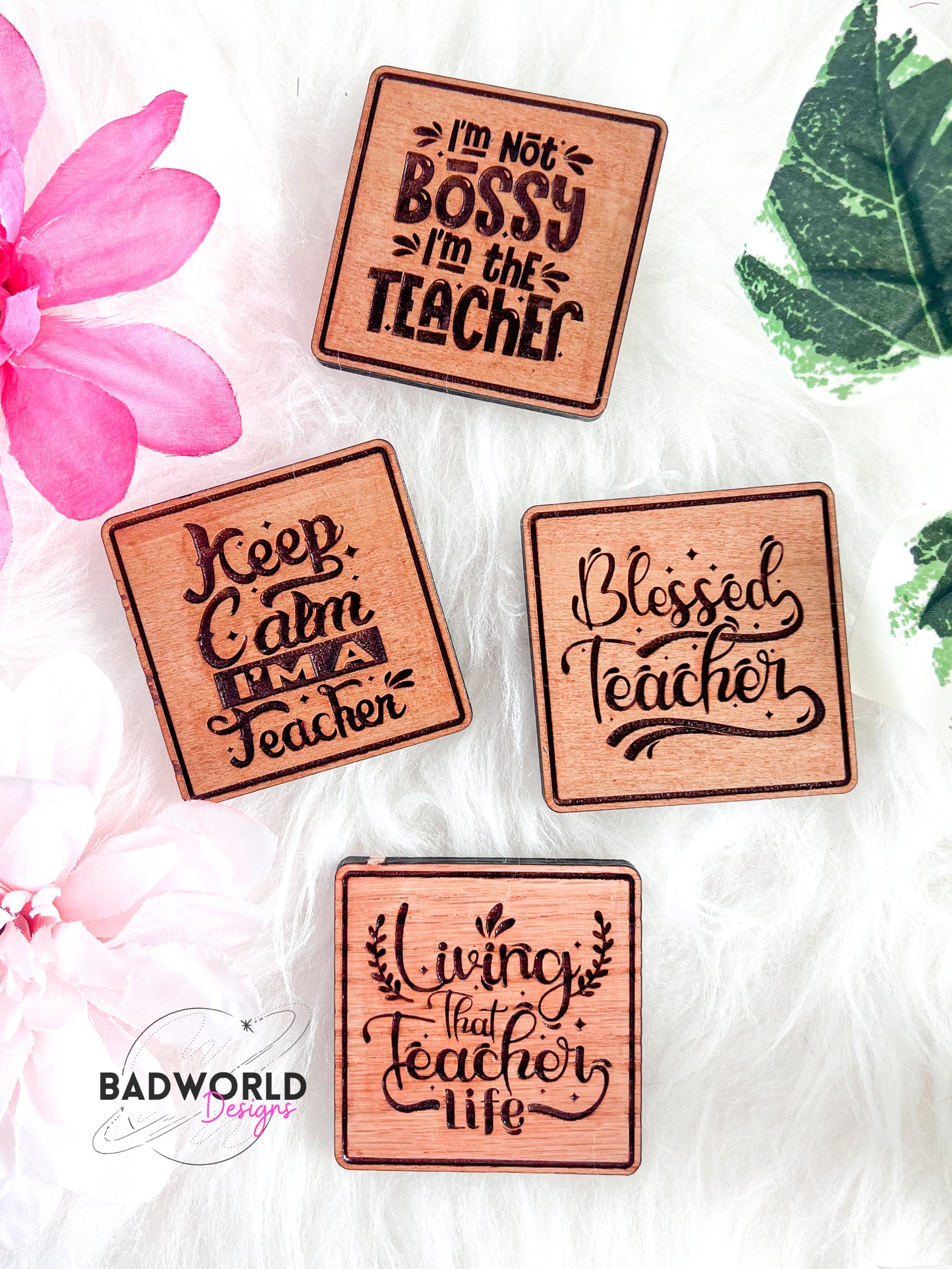 Wooden Teacher Magnets