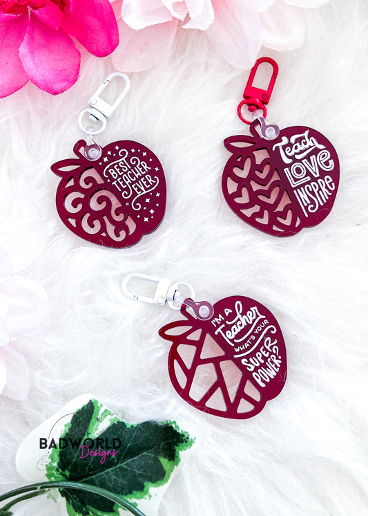 Teacher Apple Keychains
