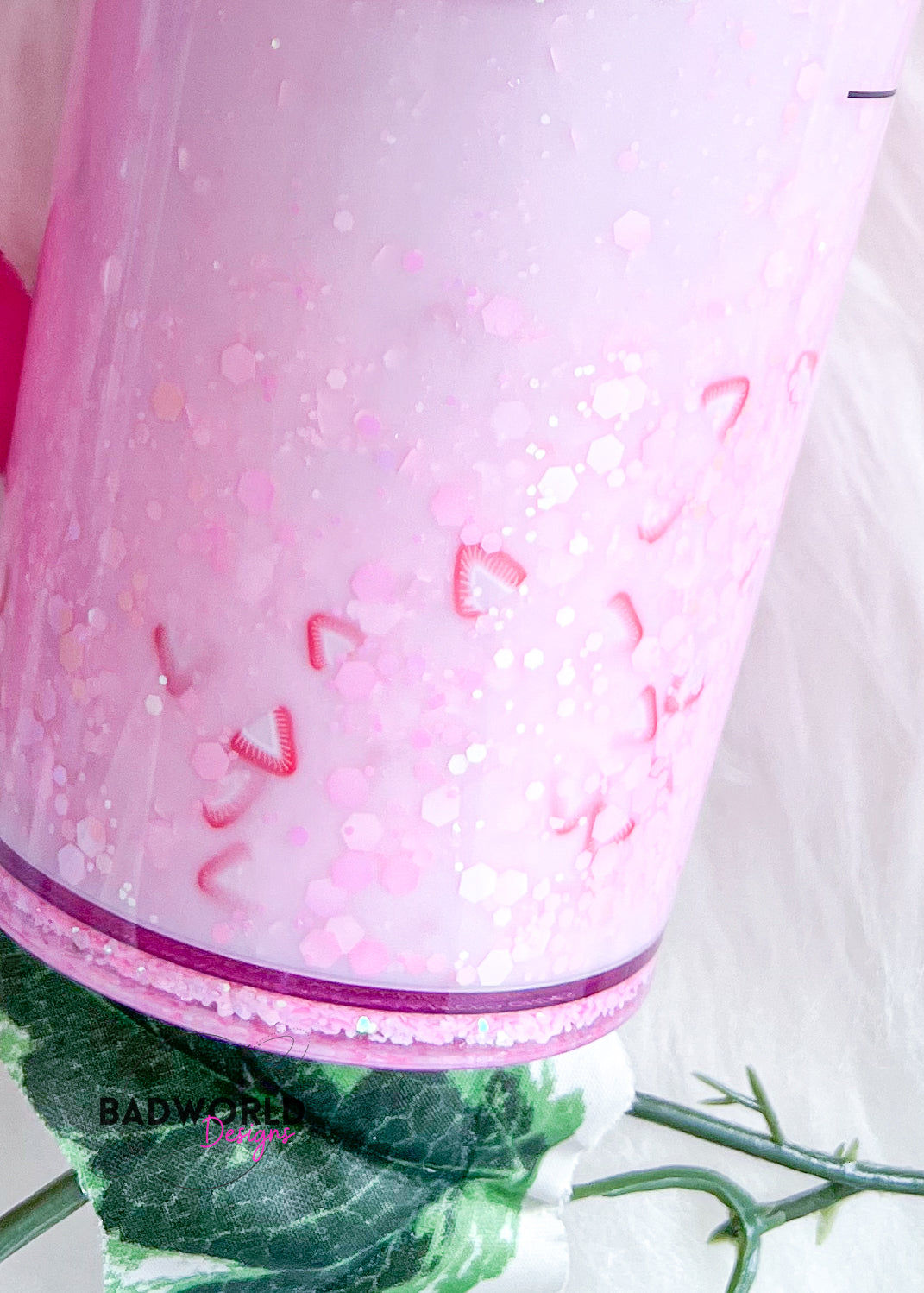 Strawberry Ombré Rhinestone Drip Tumbler