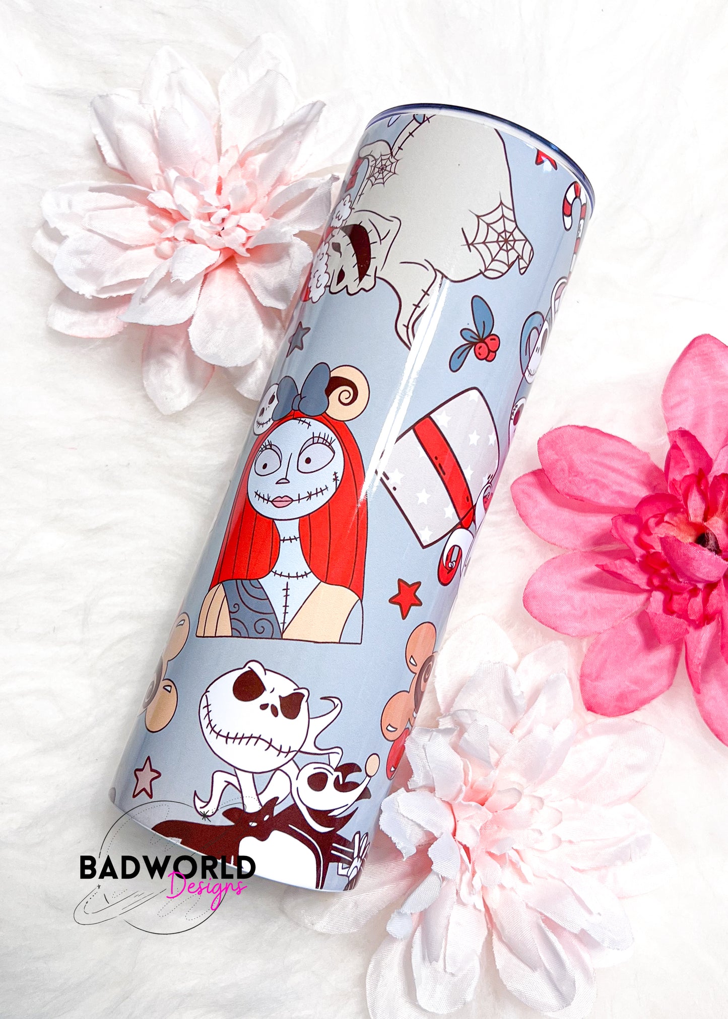 Retro Sandy Claus Skinny Tumbler