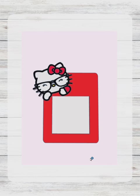 Geeky Kawaii Cat Sticky Note Holder DIGITAL FILE