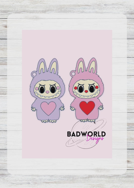 LaBubu Heart Keychain - 3D Print File