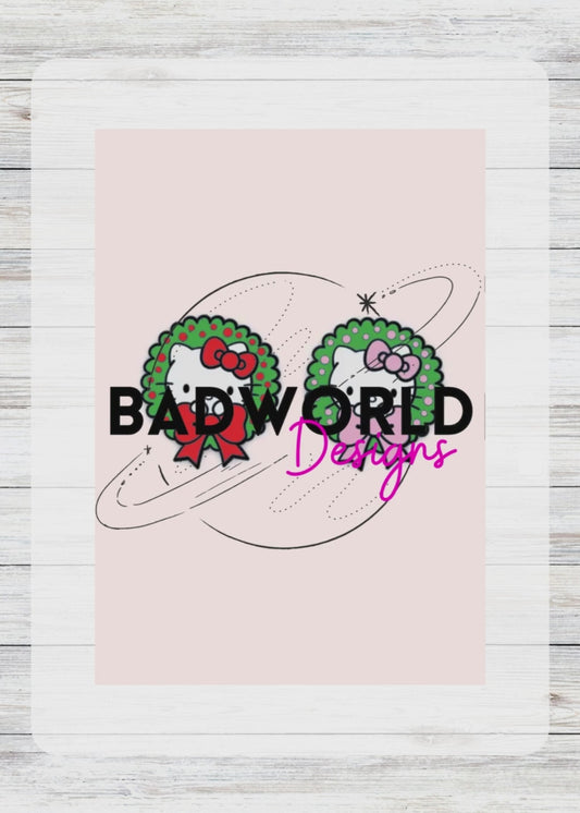 Kitty Wreath Straw Topper - DIGITAL FILE