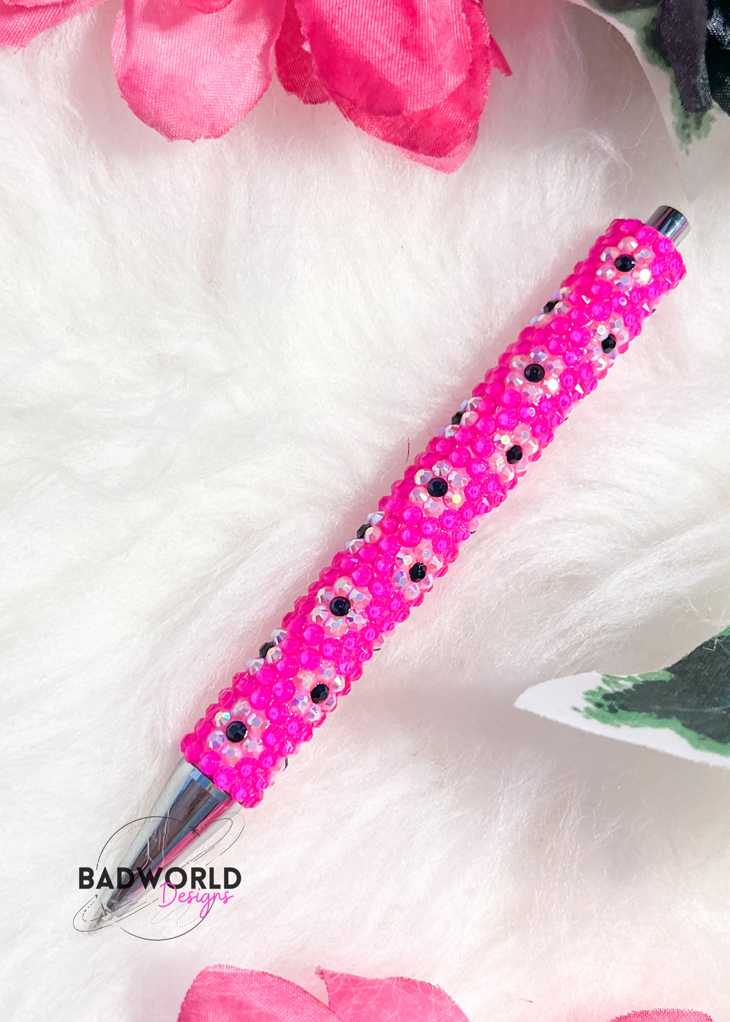 Neon Daisies Rhinestone Gel Pen