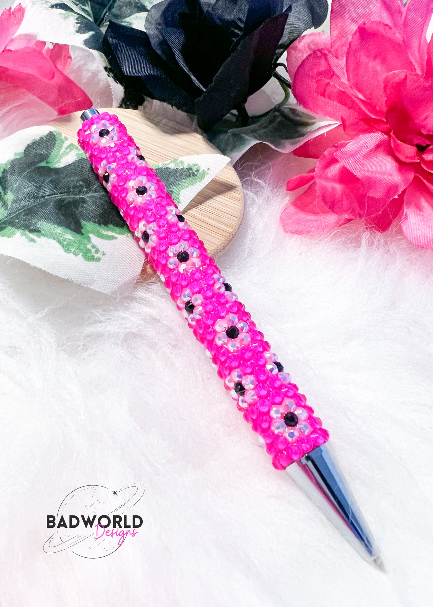 Neon Daisies Rhinestone Gel Pen