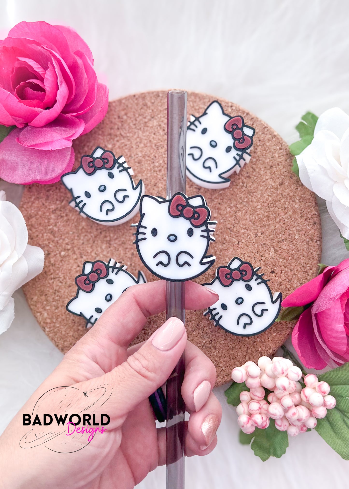 Kawaii Ghosty Straw Topper