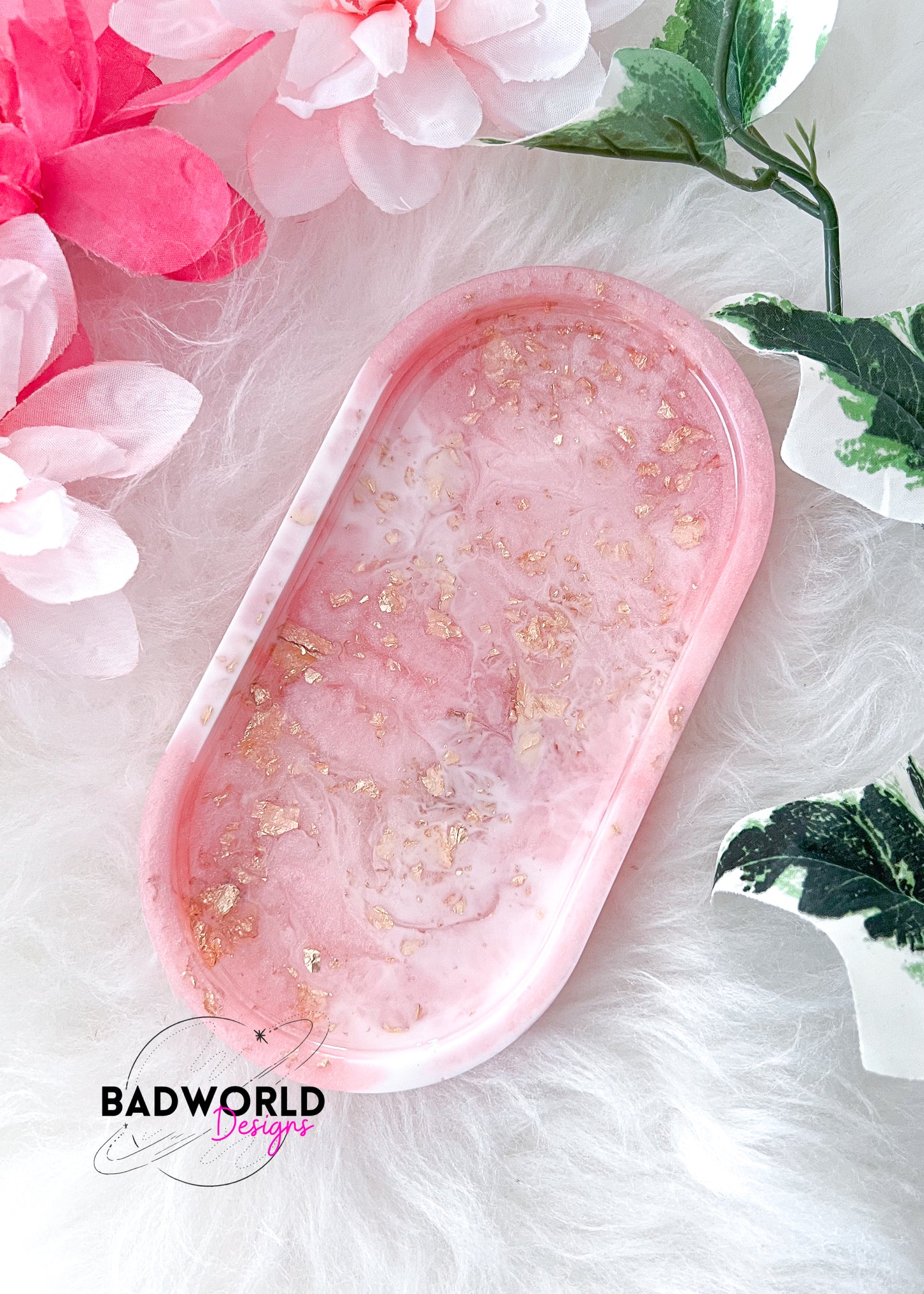 Marbled Oval Resin Tray
