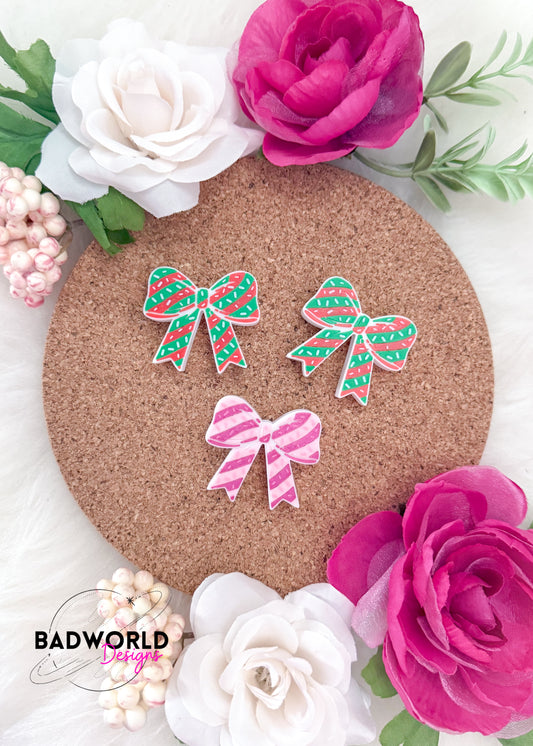 Christmas Cake Bow Straw Topper